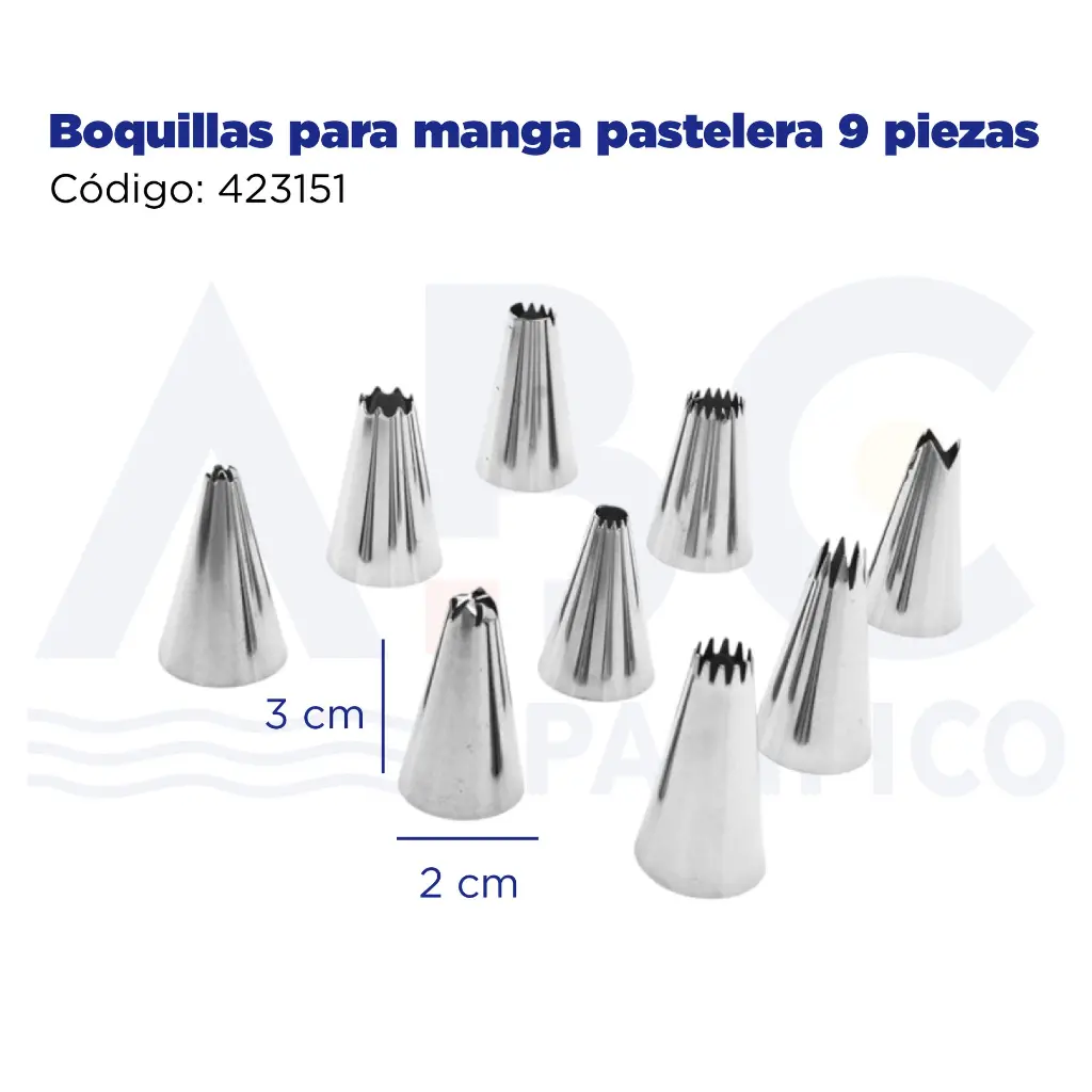 Boquillas para manga pastelera 9 piezas