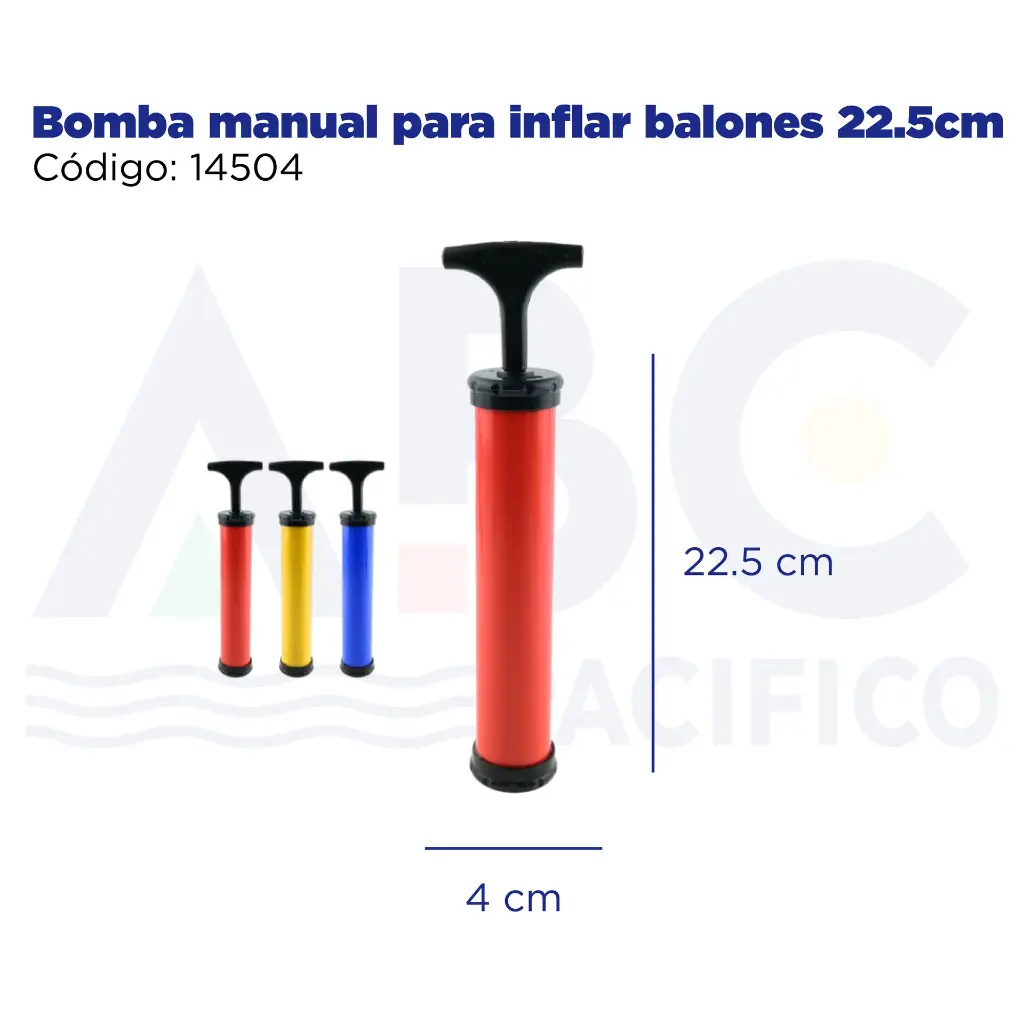 Bomba manual para inflar balones 22.5cm
