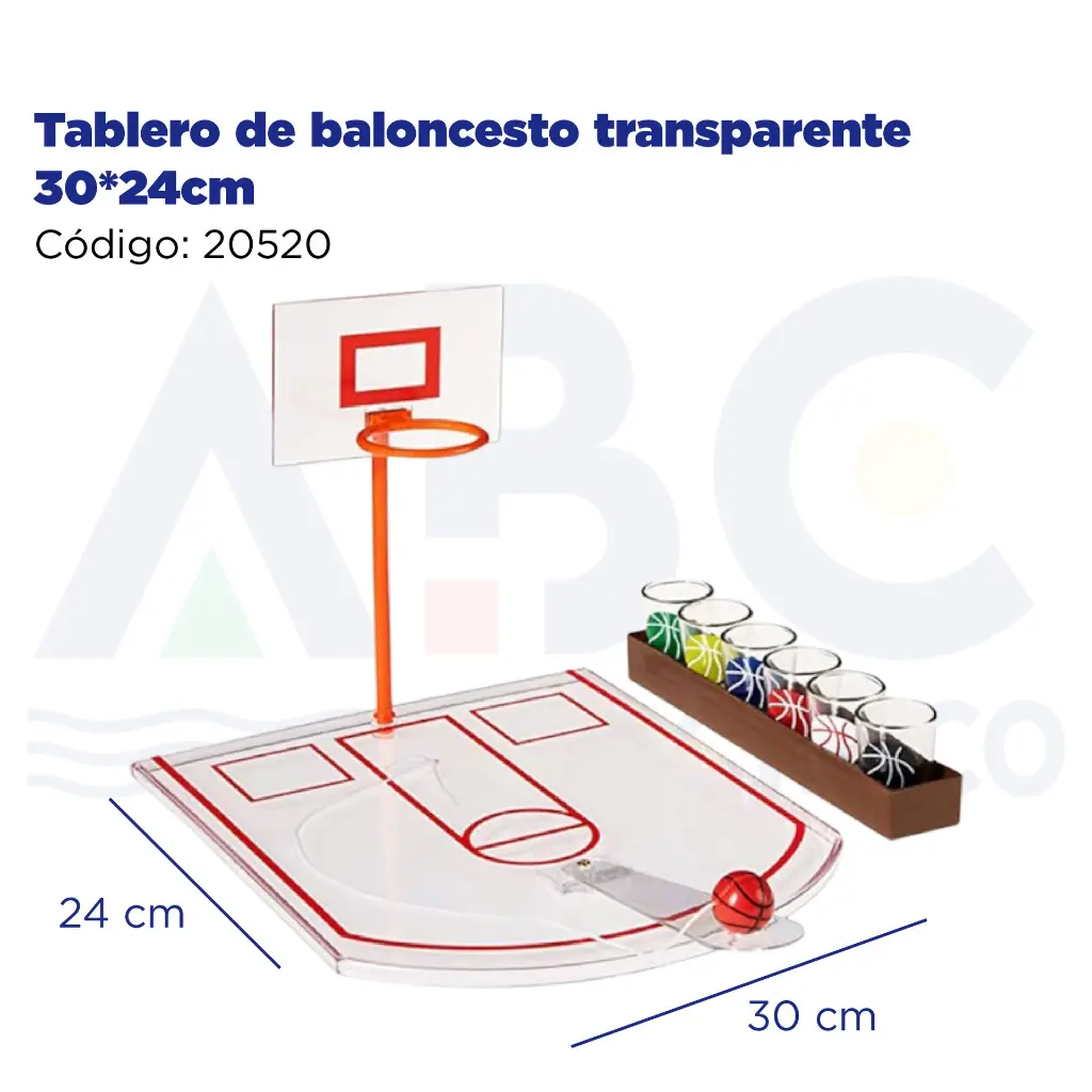 Tablero de baloncesto transparente 30*24cm