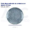 Plato llano redondo de cerámica con diseño 27.5cm