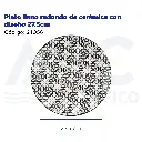 Plato llano redondo de cerámica con diseño 27.5cm