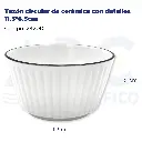 Tazón circular de cerámica con detalles 11.3*6.5cm