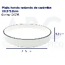 Plato hondo redondo de cerámica 20.5*3.8cm 20.5*3.8cm