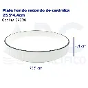 Plato hondo redondo de cerámica 25.5*4.4cm 25.5*4.4cm