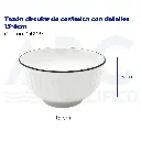 Tazón circular de cerámica con detalles 15*8cm