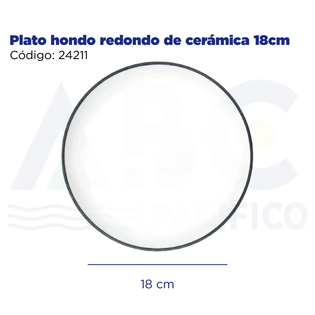 Plato hondo redondo de cerámica 18cm