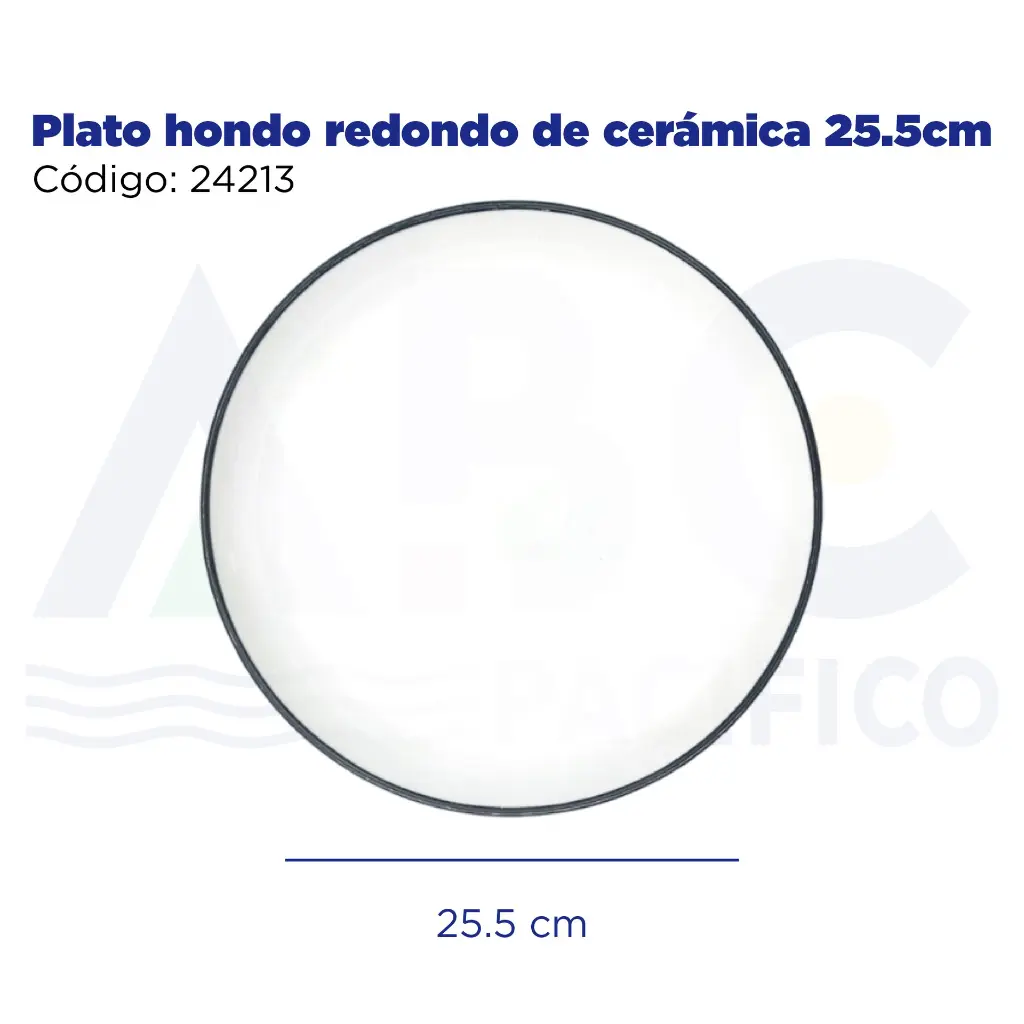 Plato hondo redondo de cerámica 25.5cm