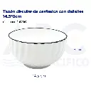 Tazón circular de cerámica con detalles 14.5*8cm