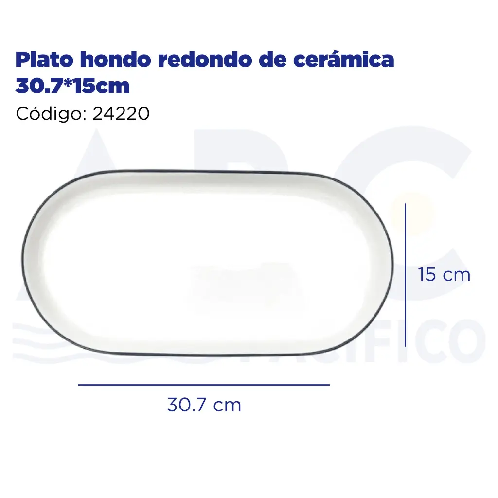 Plato hondo redondo de cerámica 30.7*15cm