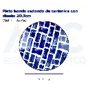 Plato hondo redondo de cerámica con diseño 20.5cm