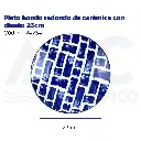 Plato hondo redondo de cerámica con diseño 23cm
