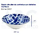 Tazón circular de cerámica con detalles 17.3*6cm