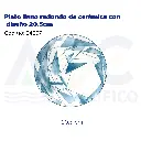 Plato llano redondo de cerámica con diseño 20.5cm