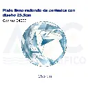Plato llano redondo de cerámica con diseño 25.5cm