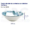 Tazón circular de cerámica con detalles 17.3*6cm