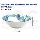 Tazón circular de cerámica con detalles 20.4*6.5cm