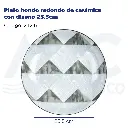 Plato hondo redondo de cerámica con diseño 25.5cm