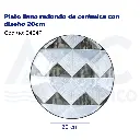 Plato llano redondo de cerámica con diseño 20cm