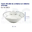 Tazón circular de cerámica con detalles 15*5.5cm