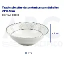 Tazón circular de cerámica con detalles 21*6.5cm