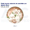 Plato hondo redondo de cerámica con diseño 18cm