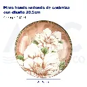 Plato hondo redondo de cerámica con diseño 20.5cm
