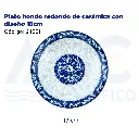 Plato hondo redondo de cerámica con diseño 18cm