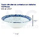 Tazón circular de cerámica con detalles 17.5*6cm