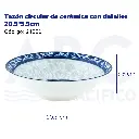 Tazón circular de cerámica con detalles 20.5*5.5cm