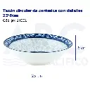 Tazón circular de cerámica con detalles 23*6cm