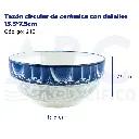 Tazón circular de cerámica con detalles 15.5*7.5cm