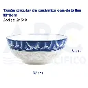 Tazón circular de cerámica con detalles 18*8cm
