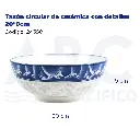 Tazón circular de cerámica con detalles 20*9cm