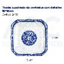 Tazón cuadrado de cerámica con detalles 18*18cm