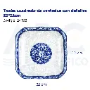 Tazón cuadrado de cerámica con detalles 22*22cm