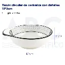 Tazón circular de cerámica con detalles 13*5cm