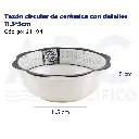 Tazón circular de cerámica con detalles 11.5*5cm