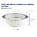 Tazón circular de cerámica con detalles 12.5*5cm