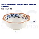 Tazón circular de cerámica con detalles 11.5*5cm