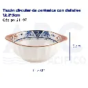 Tazón circular de cerámica con detalles 12.2*5cm