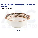 Tazón circular de cerámica con detalles 15*5cm