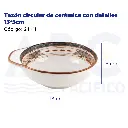 Tazón circular de cerámica con detalles 13*5cm