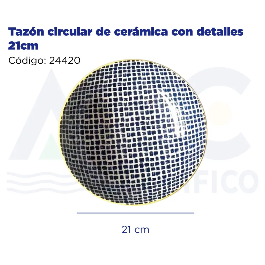 Tazón circular de cerámica con detalles 21cm