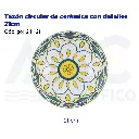 Tazón circular de cerámica con detalles 21cm