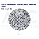 Tazón circular de cerámica con detalles 21cm