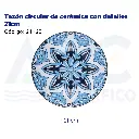 Tazón circular de cerámica con detalles 21cm