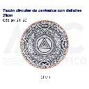 Tazón circular de cerámica con detalles 21cm