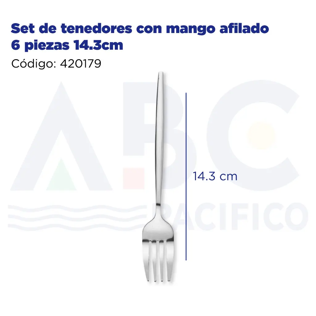 Set de tenedores con mango afilado 6 piezas 14.3cm