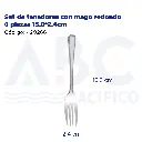 Set de tenedores con mago redondo 6 piezas 15.8*2.4cm