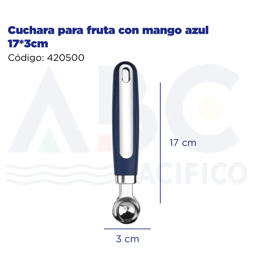 Cuchara para fruta con mango azul 17*3cm